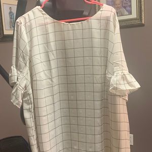 White and black striped blouse